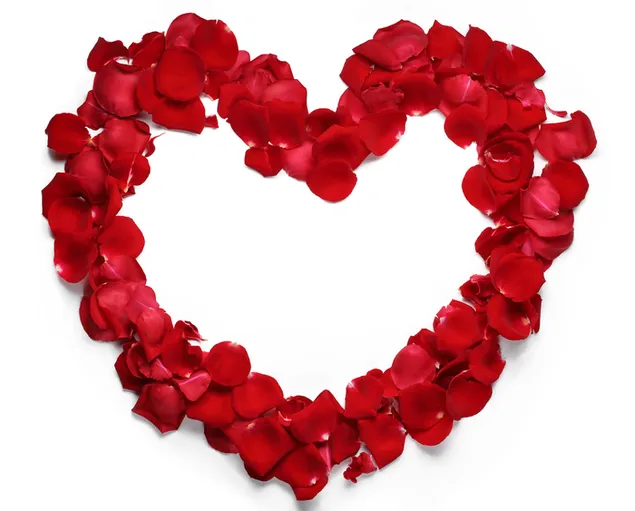 Valentinstag - liebliches Herz aus Rosenblättern