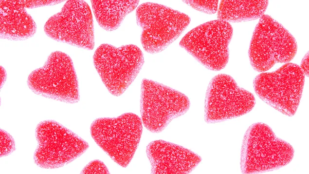 Valentinstag - rosafarbene Herzmarmeladenbonbons