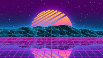 puesta de sol de onda de vapor descargar