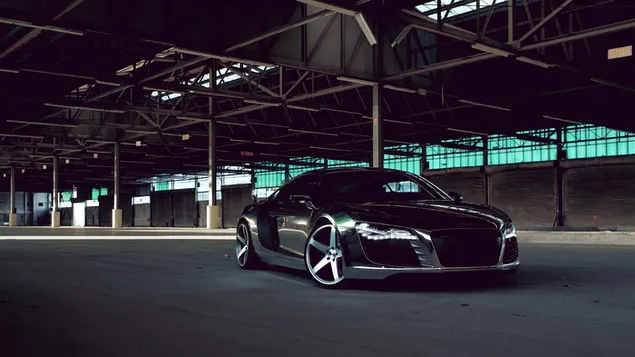 Voertuig Audi R8 Zwart HD achtergrond