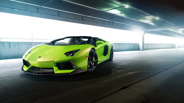 Voertuig Lamborghini Aventador Groen HD achtergrond