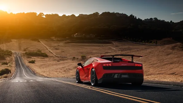 Voertuig Lamborghini Gallardo Red HD achtergrond