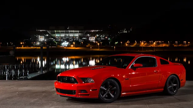 Voertuig Rode Mustang GT HD achtergrond