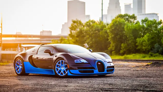 Vehiculo Bugatti Veyron Azul Oscuro y Azul