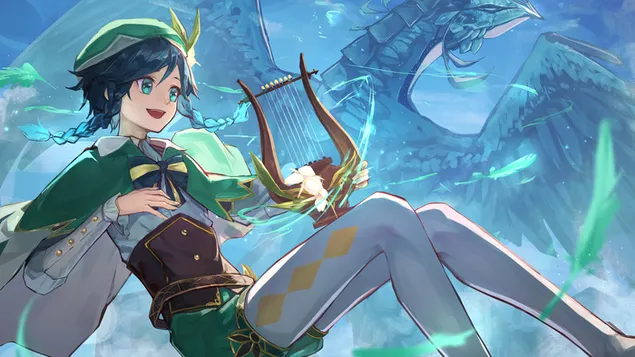 Venti (شخصیت Anemo) - Genshin Impact (انیمه بازی ویدیویی) کاغذدیواری  4K