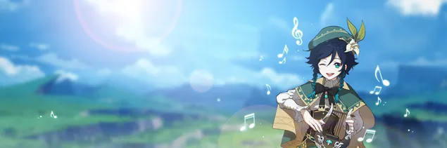 Венти музичка звезда | Гансхин Импацт 4K позадина