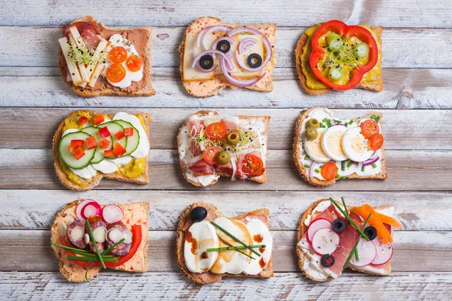 Verschiedene Arten und Geschmacksrichtungen von Sandwiches