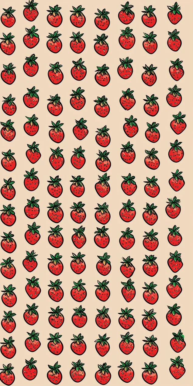 Függőleges rácsminta kis stilizált gyümölcsökből és lombozatból HD háttérkép