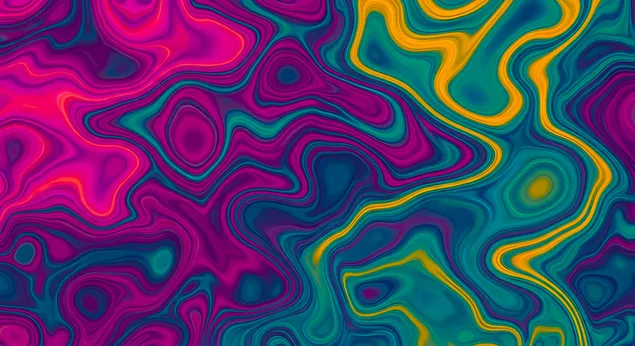 fondo abstracto vibrante de flujo liquido | magenta, verde azulado, amarillo descargar