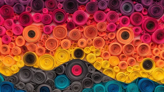 Canlı Soyut Kıvrımlı Sanat Gün Batımı Manzara Tasarımı 2K duvar kağıdı