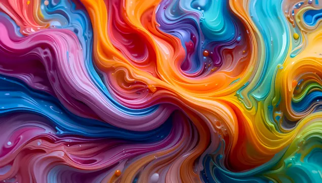 Tourbillons abstraits vibrants de peinture liquide colorée 4K fond d'écran