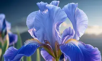 vibrant blue iris bloom