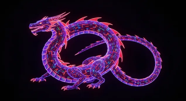 vibrant digital neon dragon art house of dragon desktop hannergrond eroflueden