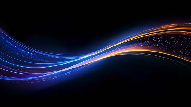 Żywe, płynące neonowe krzywe i lśniące cząsteczki w kosmicznym stylu 8K tapeta