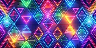 Tapeta Zářivý geometrický vzor s neonovými přechody a abstraktním designem 4K
