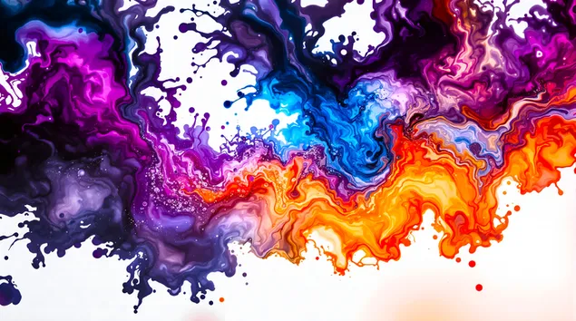 art abstrakt me ngjyre te gjalle dhe sperkatje me boje: bashkimi dinamik i ngjyrave shkarkim