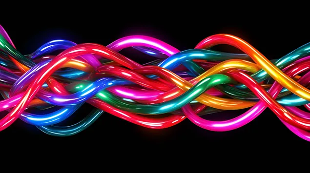 vibrant neon tangles: abstract wire art download