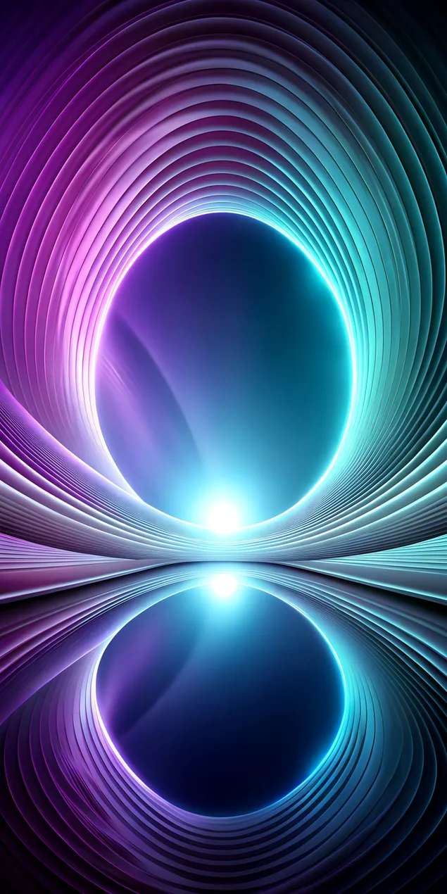 Disseny abstracte vibrant amb remolins amb superfície reflectant brillant i efectes d'il·luminació degradats de colors 2K fons de pantalla