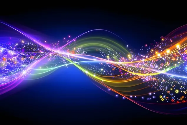 Levende bølger af lys og energi 2K baggrundsbillede