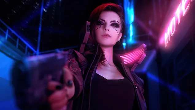 Videospiel 'Cyberpunk 2077' (weibliches V-Cosplay) herunterladen