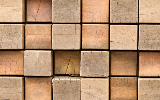 Vierkante bruine houten plaat, patroon, kubus, houten achtergrond download