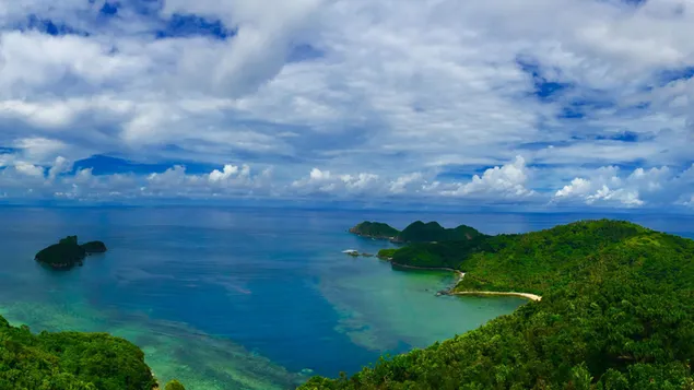 Vista desde la cima, Isla Catanduanes Filipinas 4K fondo de pantalla