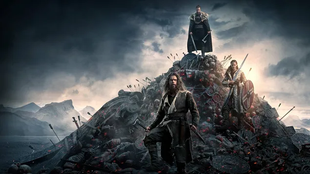 Cảnh chiến đấu áp phích hùng vĩ của bộ phim truyền hình Viking valhalla tải xuống
