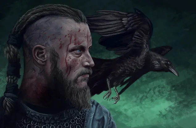 Vikingen serie - Ragnar Lothbrok (schilderij) download
