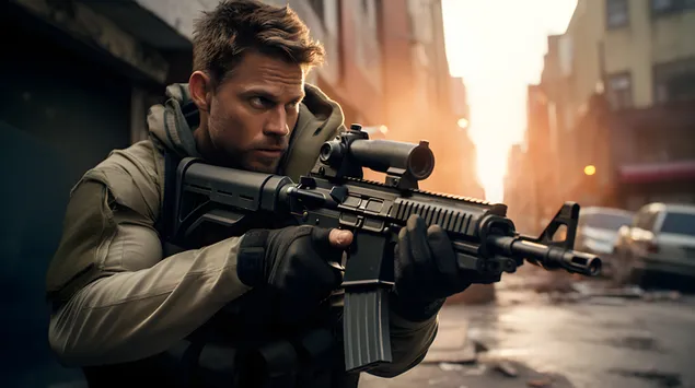 zlikovac iz extraction 2 nosi pistolj m42 s punim oklopom preuzmi