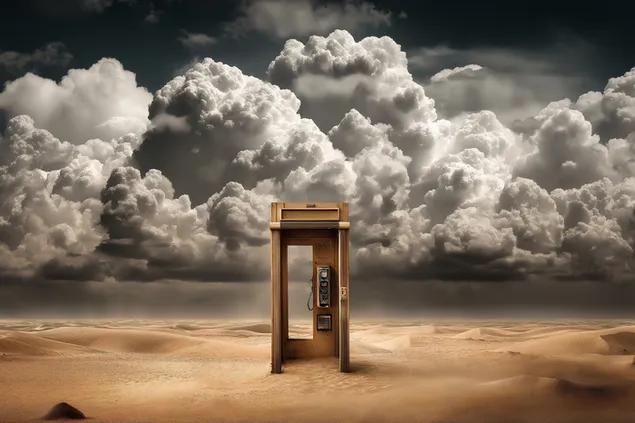 vintage telefona budina tuksnesi zem dramatiskas makonu ainavas lejupieladet