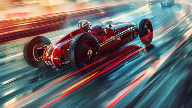 מכונית מירוץ וינטג' בפעולה HD טפט