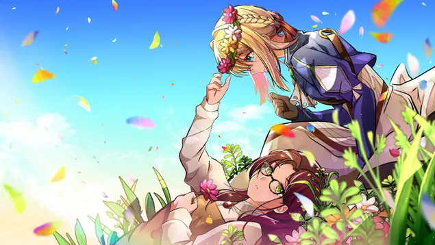 바이올렛 에버가든 & 에이미 바틀렛 2K 배경화면