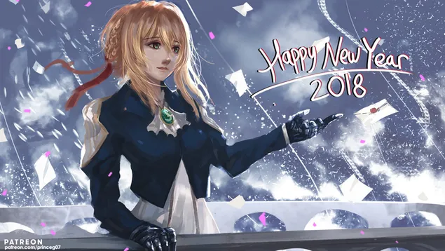 Violet Evergarden nytår 2018 HD baggrundsbillede