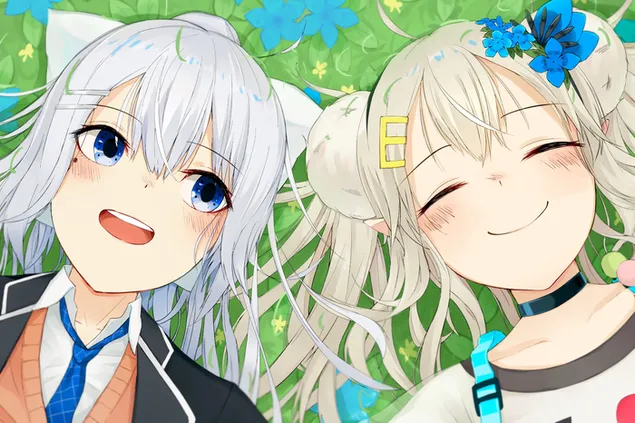 Virtuális Youtuber – Kaede Higuchi és Elven Girl Elu 4K háttérkép