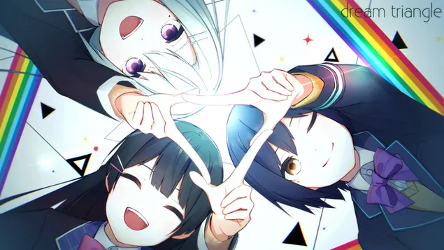 Virtuális Youtuber – Kaede Higuchi, Shizuka Rin és Tsukino Mito 2K háttérkép