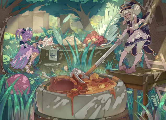 Virtual Youtuber - Mea Kagura & Aqua Minato HD wallpaper