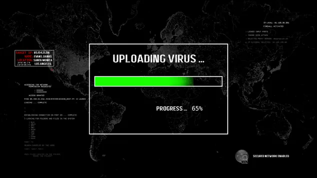 Virus fondo negro 2K fondo de pantalla