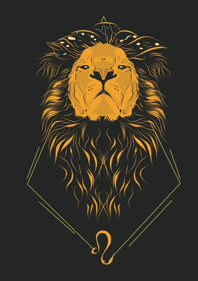 Visual illustration of the lion zodiac sign representing the cute and optimistic personality