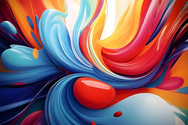 מיזוג חי של צבעים מתערבלים בתנועה 2K טפט