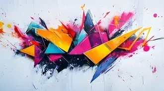 Vivid Geometric Explosion of Colors 2K wallpaper