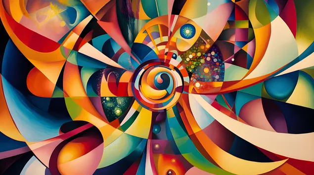 מסלול חי של גחמה גיאומטרית 8K טפט