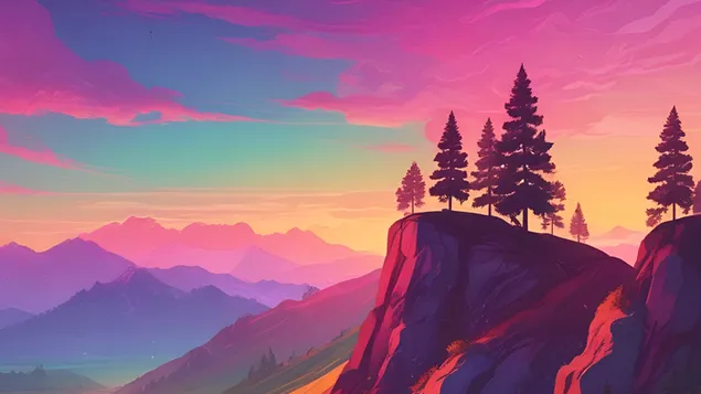 zivopisan izlazak sunca iznad planinskih litica preuzmi