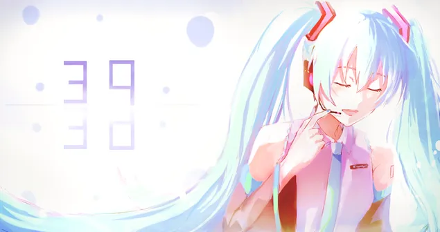 Vocaloid - Hatsune Miku 39 Thank You 2K wallpaper