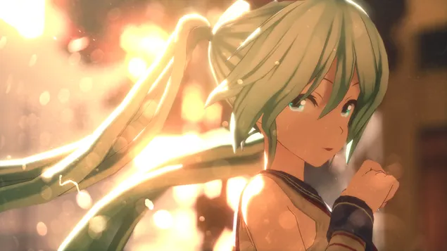 보컬로이드 - 하츠네 미쿠 4K 배경화면