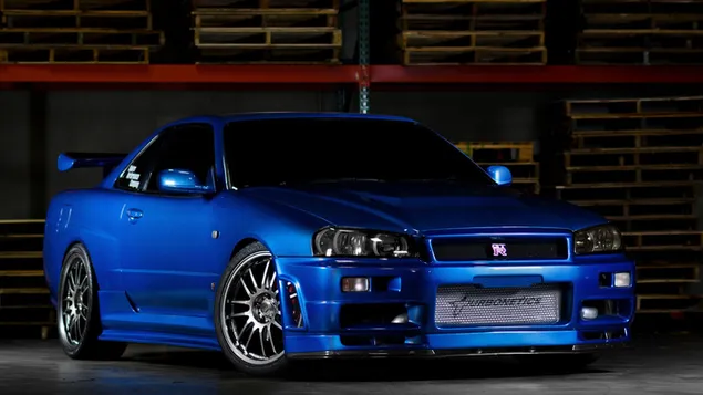 Voertuig Nissan Blue GTR Skyline R34 download