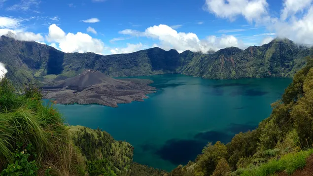 volcán en indonesia 4K fondo de pantalla