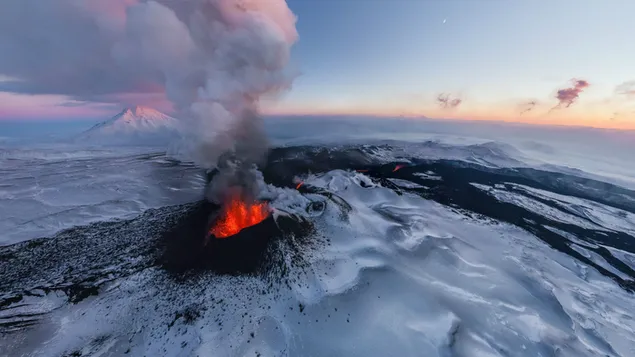 Vulkan under isen HD tapet