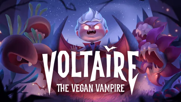 โปสเตอร์วิดีโอเกม Voltaire The Vegan Vampire 2023 HD วอลเปเปอร์