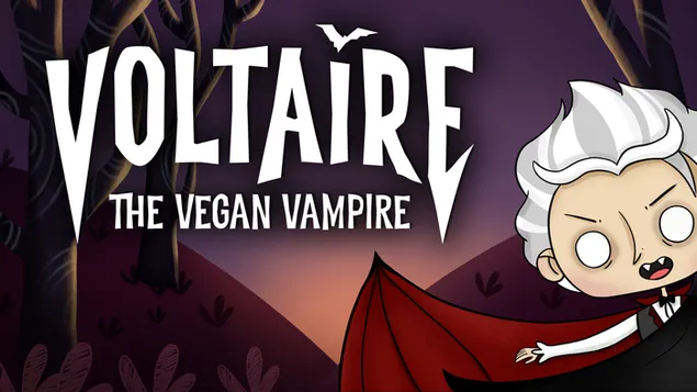 โปสเตอร์วิดีโอเกม Voltaire The Vegan Vampire 2K วอลเปเปอร์