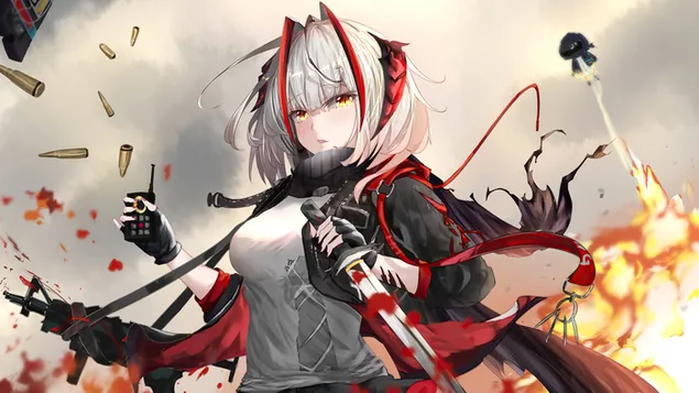 W - Arknights [Video lojë anime] 4K sfond